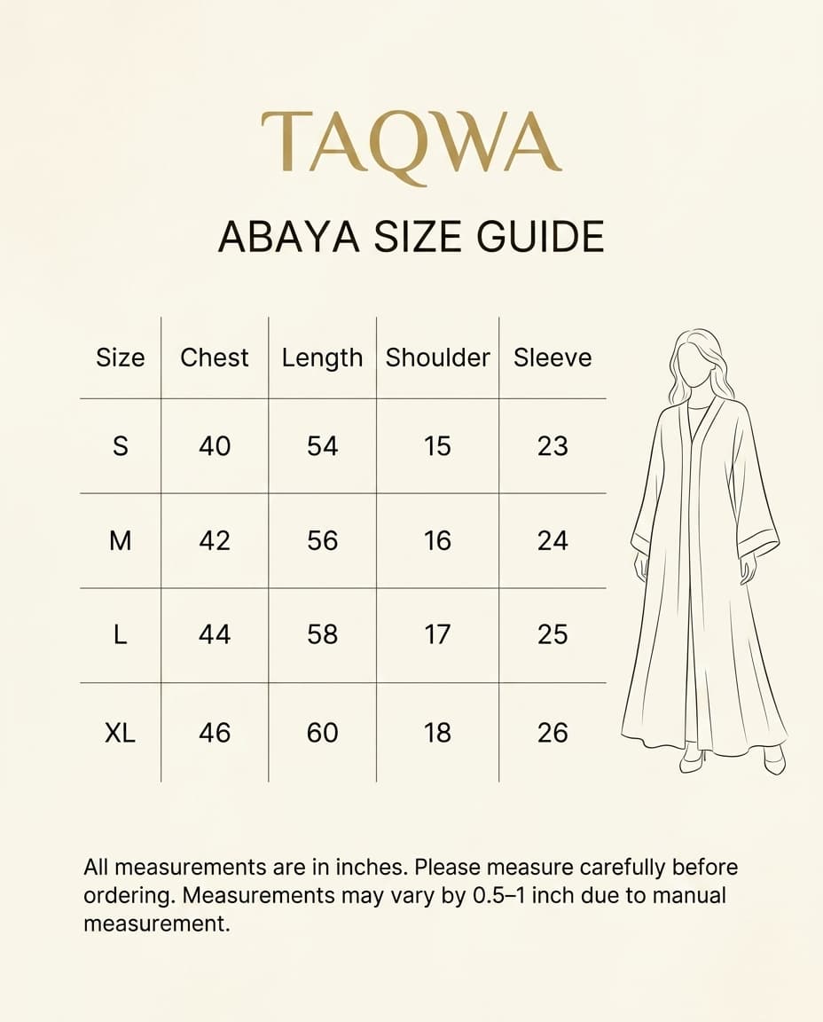 Measurement guide for this garment